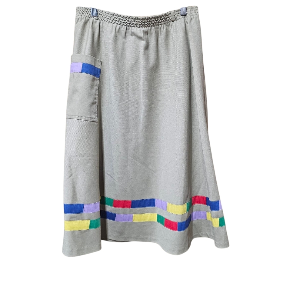 Vintage David‎ Smith Midi Colorblock Skirt Size 8